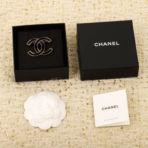 réplica,joyas,joyería,1:1,replica,fake,lujo,barato Broche largo con doble C de diamantes de Chanel