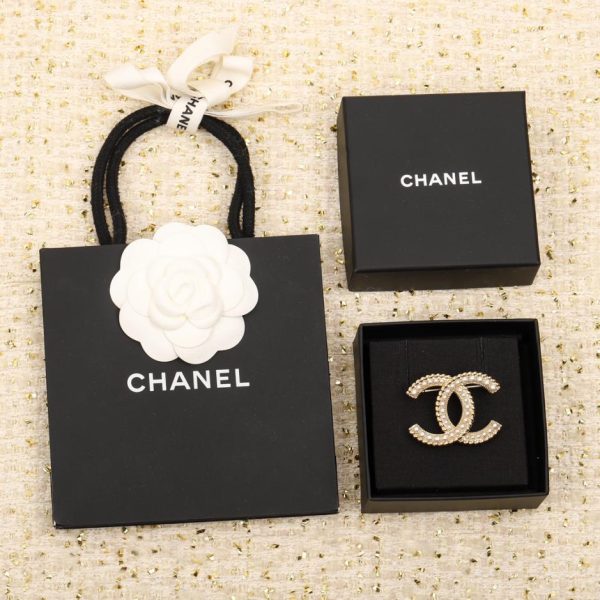 réplica,joyas,joyería,1:1,replica,fake,lujo,barato Broche Chanel esmaltado negro