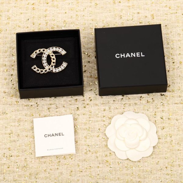 réplica,joyas,joyería,1:1,replica,fake,lujo,barato Broche Chanel de 5 letras azul denim