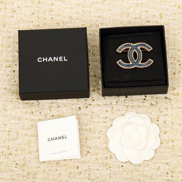 réplica,joyas,joyería,1:1,replica,fake,lujo,barato Broche chanel denim doble c
