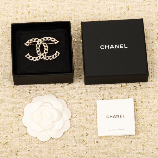 réplica,joyas,joyería,1:1,replica,fake,lujo,barato Broche con doble c de patchwork de cadena Chanel