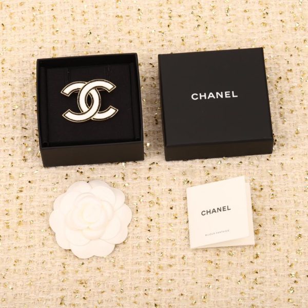 réplica,joyas,joyería,1:1,replica,fake,lujo,barato Broche Chanel gota de aceite blanco
