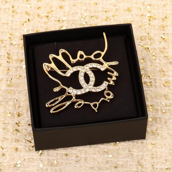 réplica,joyas,joyería,1:1,replica,fake,lujo,barato Broche Chanel doble c