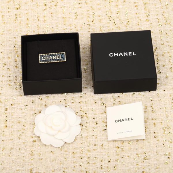 réplica,joyas,joyería,1:1,replica,fake,lujo,barato Broche cuadrado con letras de mezclilla Chanel