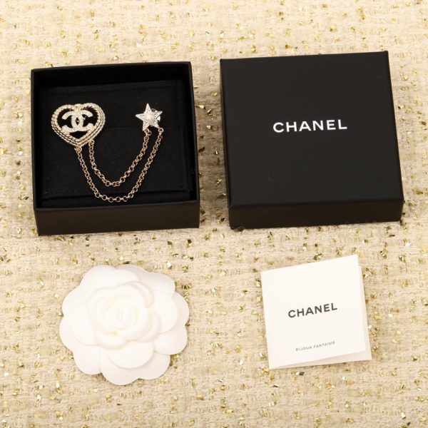 réplica,joyas,joyería,1:1,replica,fake,lujo,barato Broche de cadena de amor tejido hueco de Chanel