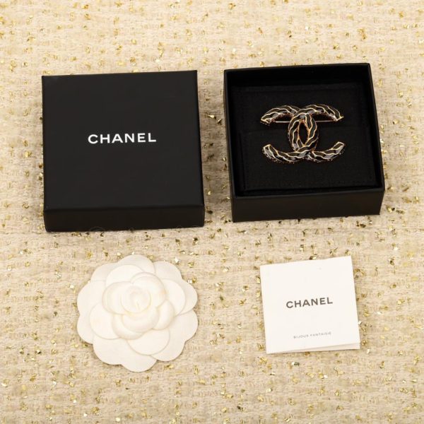 réplica,joyas,joyería,1:1,replica,fake,lujo,barato Broche Chanel gota de aceite negro