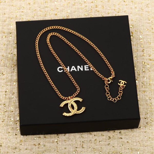 réplica,joyas,joyería,1:1,replica,fake,lujo,barato Collar Chanel de resina rosa doble c