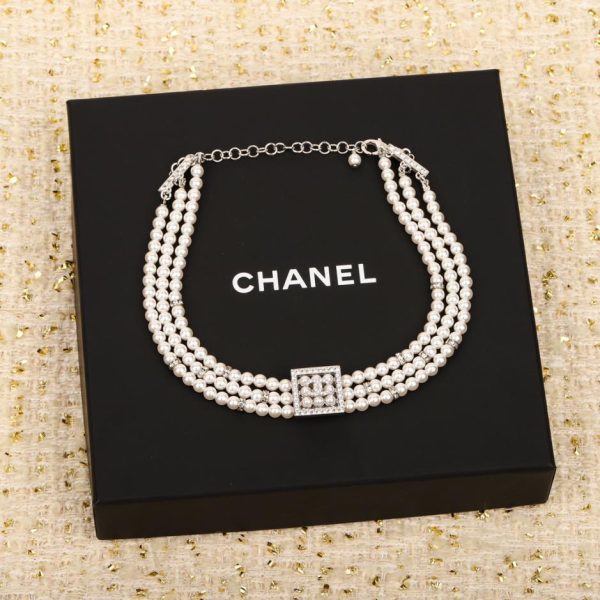 réplica,joyas,joyería,1:1,replica,fake,lujo,barato Collar de perlas rosas Chanel