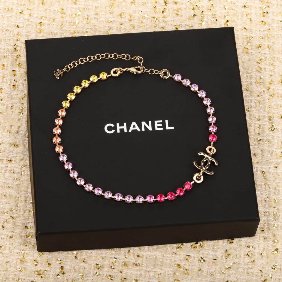 réplica,joyas,joyería,1:1,replica,fake,lujo,barato réplica,joyas,joyería,1:1,replica,fake,lujo,barato Collar de diamantes degradado colorido de Chanel