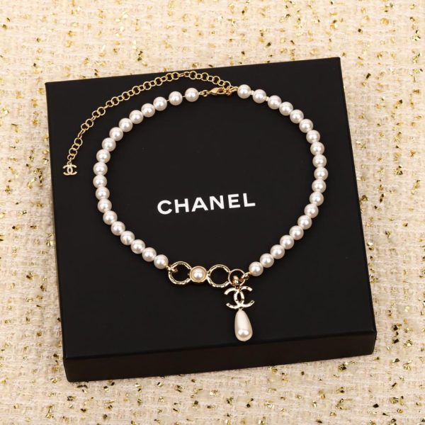 réplica,joyas,joyería,1:1,replica,fake,lujo,barato Pendientes de perlas Chanel doble c