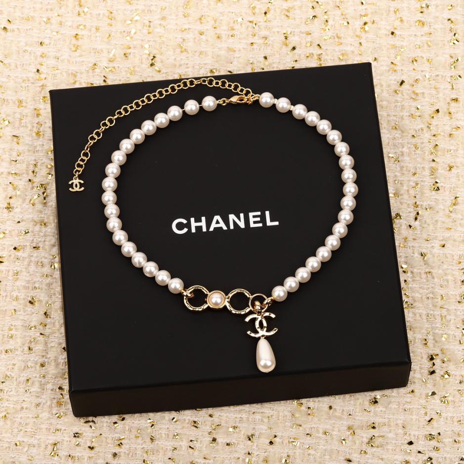 réplica,joyas,joyería,1:1,replica,fake,lujo,barato réplica,joyas,joyería,1:1,replica,fake,lujo,barato Collar Chanel de media cadena y media cuenta