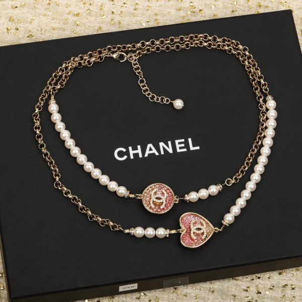 réplica,joyas,joyería,1:1,replica,fake,lujo,barato Chanel 23P cadena de suéter love llena de diamantes