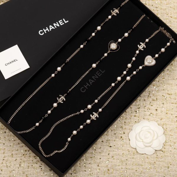 réplica,joyas,joyería,1:1,replica,fake,lujo,barato Cadena de suéter Chanel love perla
