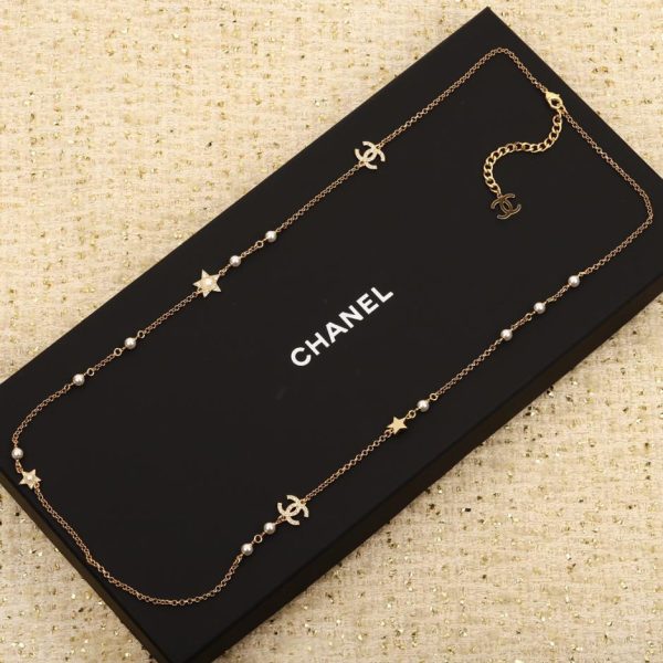 réplica,joyas,joyería,1:1,replica,fake,lujo,barato Cadena para suéter Chanel Pentagram Double C Pearl