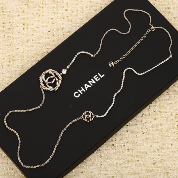 réplica,joyas,joyería,1:1,replica,fake,lujo,barato Cadena de suéter con doble C con patrón de botones Chanel