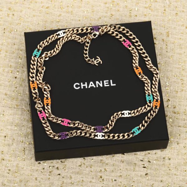 réplica,joyas,joyería,1:1,replica,fake,lujo,barato Chanel dieciséis cadenas de suéter c coloridas