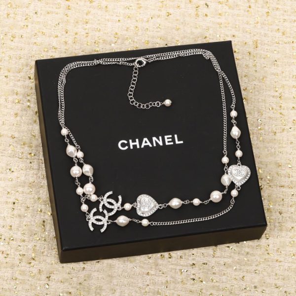 réplica,joyas,joyería,1:1,replica,fake,lujo,barato Cadena para suéter Chanel Heart Pearl