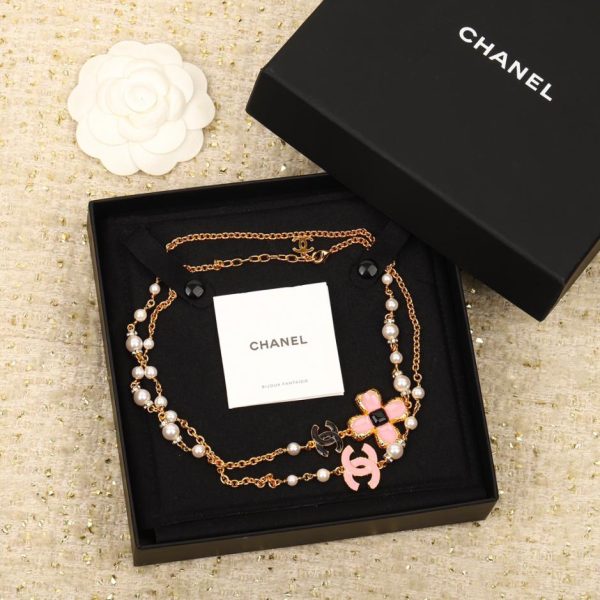 réplica,joyas,joyería,1:1,replica,fake,lujo,barato Cadena de suéter Chanel con trébol de cuatro hojas y doble c