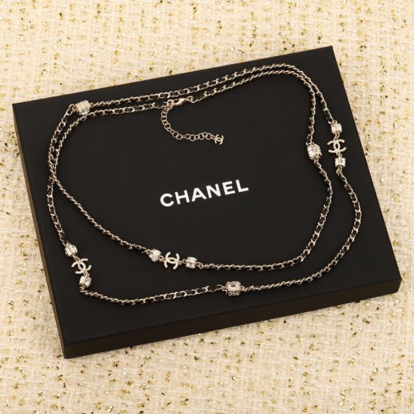 réplica,joyas,joyería,1:1,replica,fake,lujo,barato Cadena larga doble C de cuero clásico Chanel