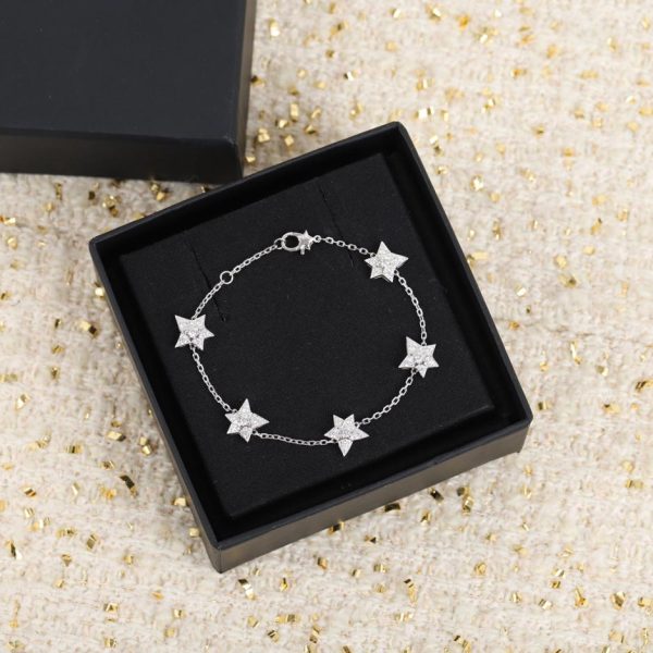 réplica,joyas,joyería,1:1,replica,fake,lujo,barato Pulsera estrecha con patrón de diamantes Chanel