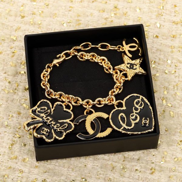 réplica,joyas,joyería,1:1,replica,fake,lujo,barato Pulsera Chanel doble c de resina blanca.