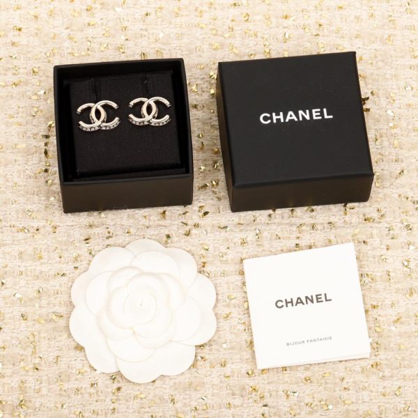 réplica,joyas,joyería,1:1,replica,fake,lujo,barato Pendientes Chanel doble C