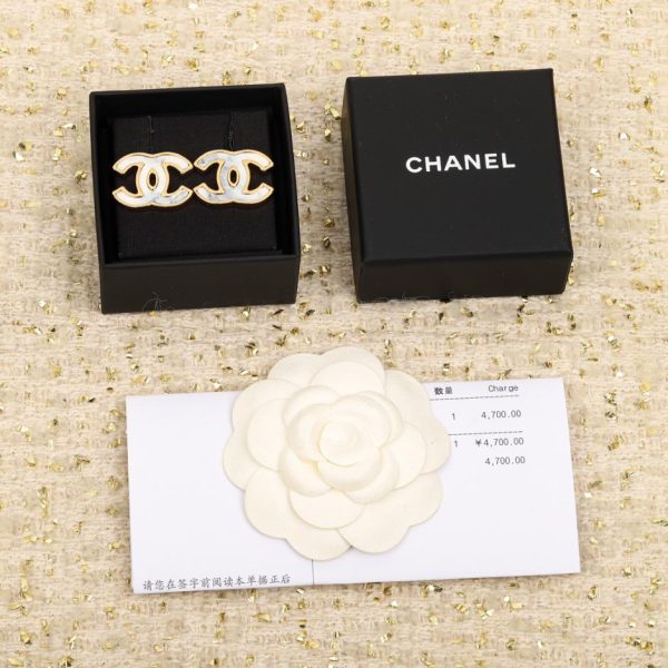 réplica,joyas,joyería,1:1,replica,fake,lujo,barato Pendientes de resina doble c hechos a mano de Chanel