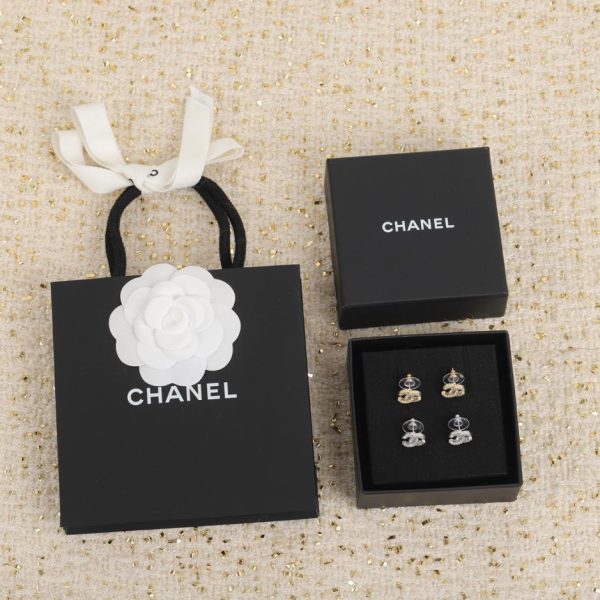 réplica,joyas,joyería,1:1,replica,fake,lujo,barato Pendientes pequeños clásicos con logo de doble C de Chanel