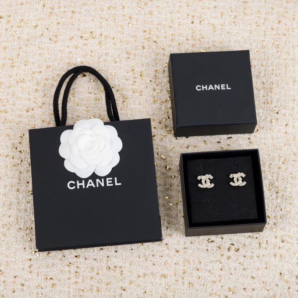 réplica,joyas,joyería,1:1,replica,fake,lujo,barato Pendientes Chanel doble c en blanco y negro