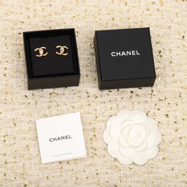 réplica,joyas,joyería,1:1,replica,fake,lujo,barato Aretes Chanel doble c,