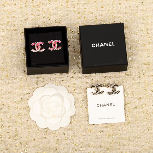 réplica,joyas,joyería,1:1,replica,fake,lujo,barato Pendientes Chanel doble C