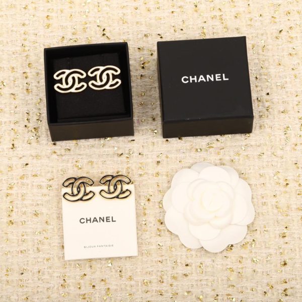 réplica,joyas,joyería,1:1,replica,fake,lujo,barato Pendientes con goteo de aceite cómico de Chanel