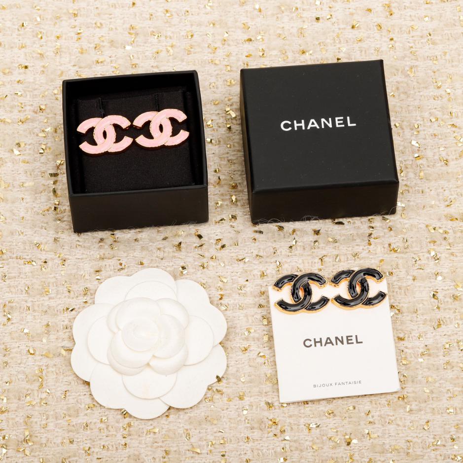 réplica,joyas,joyería,1:1,replica,fake,lujo,barato réplica,joyas,joyería,1:1,replica,fake,lujo,barato Pendientes grandes con doble c en oro negro Chanel