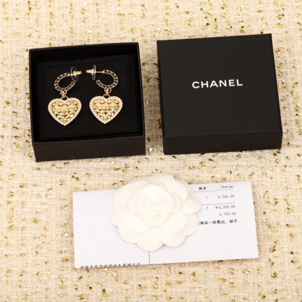 réplica,joyas,joyería,1:1,replica,fake,lujo,barato Pendientes de amor con rombos y diamantes negros medio curvos de Chanel