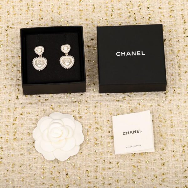 réplica,joyas,joyería,1:1,replica,fake,lujo,barato Pendientes de diamantes con perlas Love de Chanel