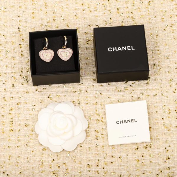 réplica,joyas,joyería,1:1,replica,fake,lujo,barato Pendientes de amor esmaltados con doble aro Chanel