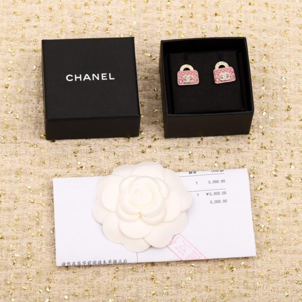 réplica,joyas,joyería,1:1,replica,fake,lujo,barato Pendientes con letra doble C del bolso Chanel