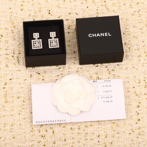 réplica,joyas,joyería,1:1,replica,fake,lujo,barato Pendientes Chanel Square Hollow Doble C