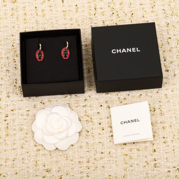 réplica,joyas,joyería,1:1,replica,fake,lujo,barato Pendientes Chanel Ovalados con Doble C