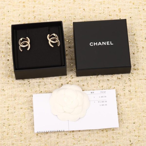 réplica,joyas,joyería,1:1,replica,fake,lujo,barato Pendientes Chanel doble C