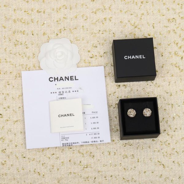 réplica,joyas,joyería,1:1,replica,fake,lujo,barato ¡Pendientes Chanel con diamantes redondos y doble C!