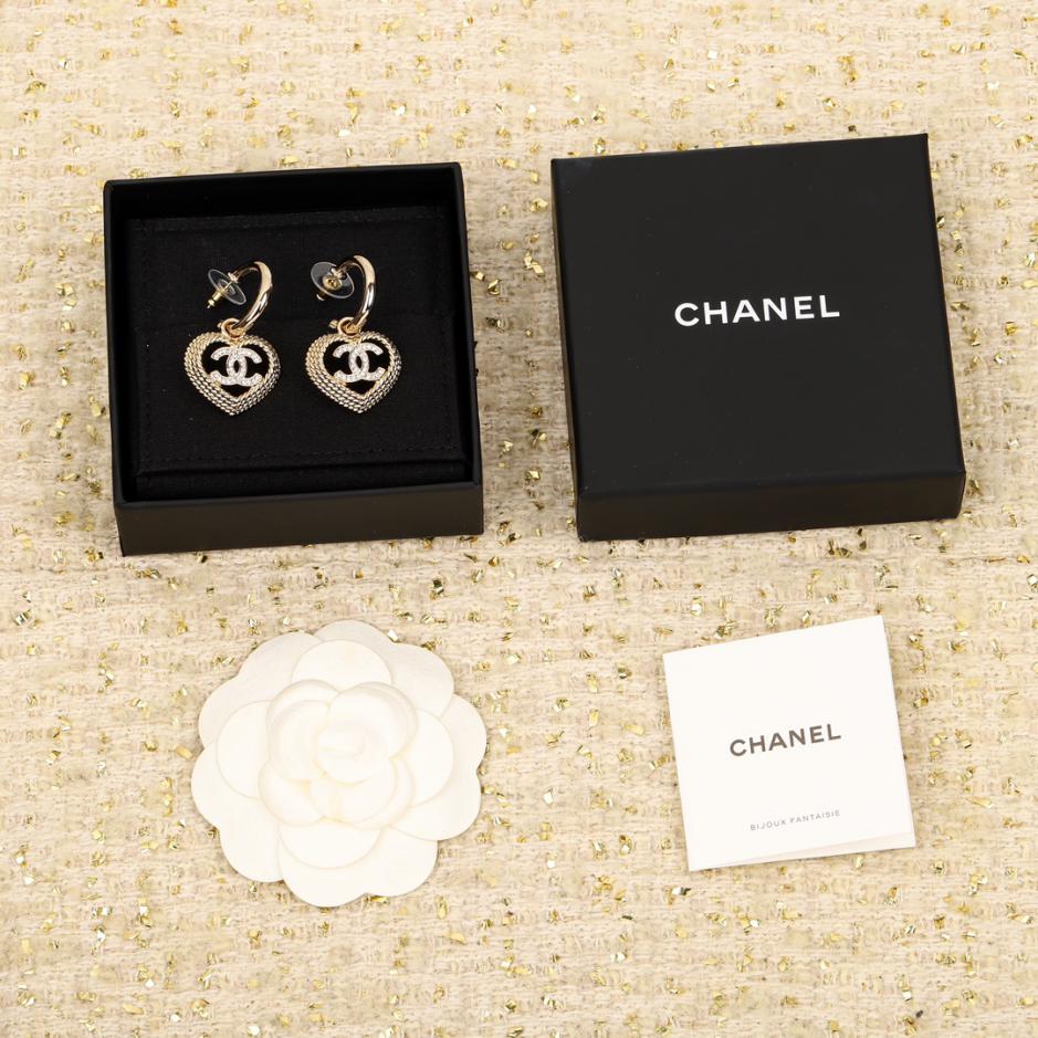 réplica,joyas,joyería,1:1,replica,fake,lujo,barato réplica,joyas,joyería,1:1,replica,fake,lujo,barato Pendientes con doble c de amor trenzado hueco de Chanel