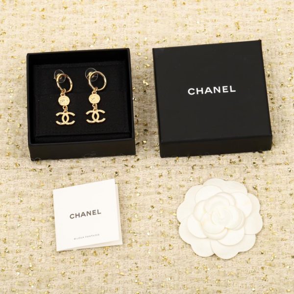 réplica,joyas,joyería,1:1,replica,fake,lujo,barato Pendientes de aro con doble c Chanel