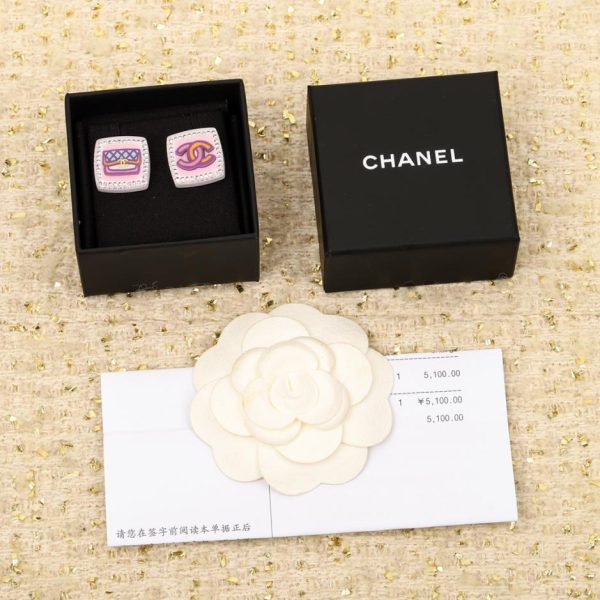 réplica,joyas,joyería,1:1,replica,fake,lujo,barato Pendientes de resina Chanel doble c
