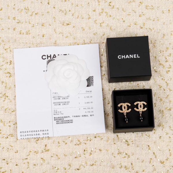 réplica,joyas,joyería,1:1,replica,fake,lujo,barato Chanel nuevos pendientes doble C