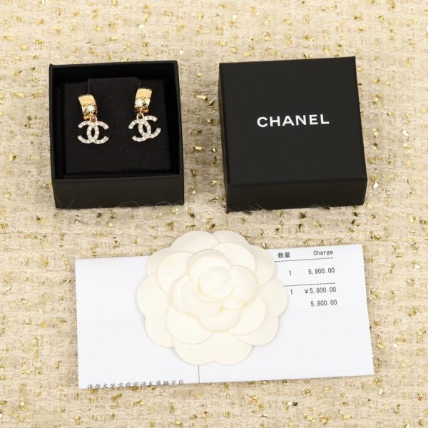 réplica,joyas,joyería,1:1,replica,fake,lujo,barato Pendientes vintage Chanel letra doble C