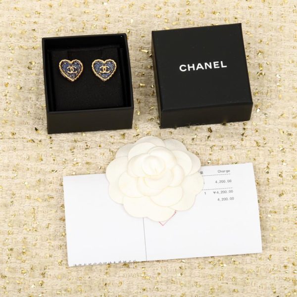 réplica,joyas,joyería,1:1,replica,fake,lujo,barato Pendientes de amor azul denim Chanel