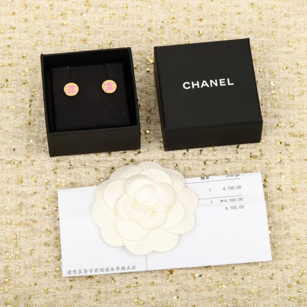 réplica,joyas,joyería,1:1,replica,fake,lujo,barato Chanel 2 pequeños pendientes de frijoles dorados,