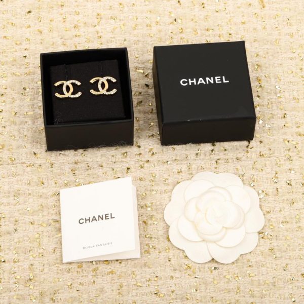 réplica,joyas,joyería,1:1,replica,fake,lujo,barato Pendientes de medio diamante con letra doble c de Chanel
