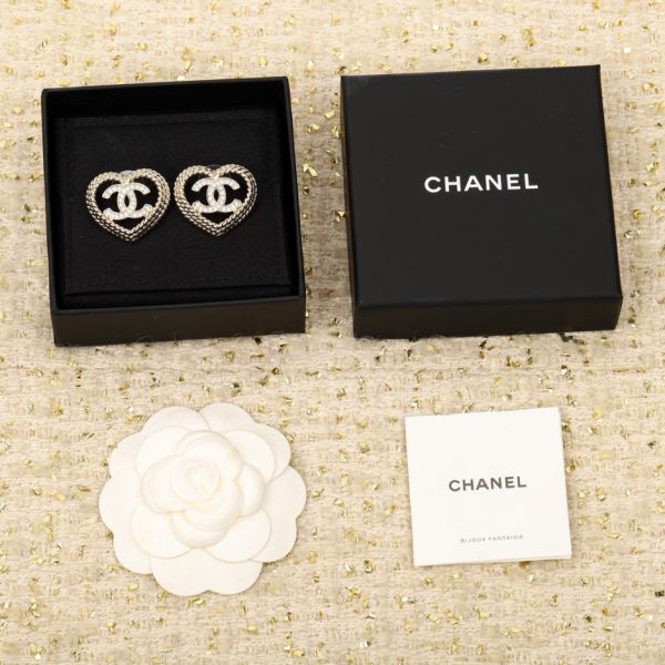 réplica,joyas,joyería,1:1,replica,fake,lujo,barato Pendientes con doble c de amor trenzado hueco de Chanel